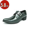 Luxury Designer Monk Leather Men Shoes 5.8CM High Heels Polish Buckle Strap Pointed Toe Casual Shoes Men Party Wedding Shoes