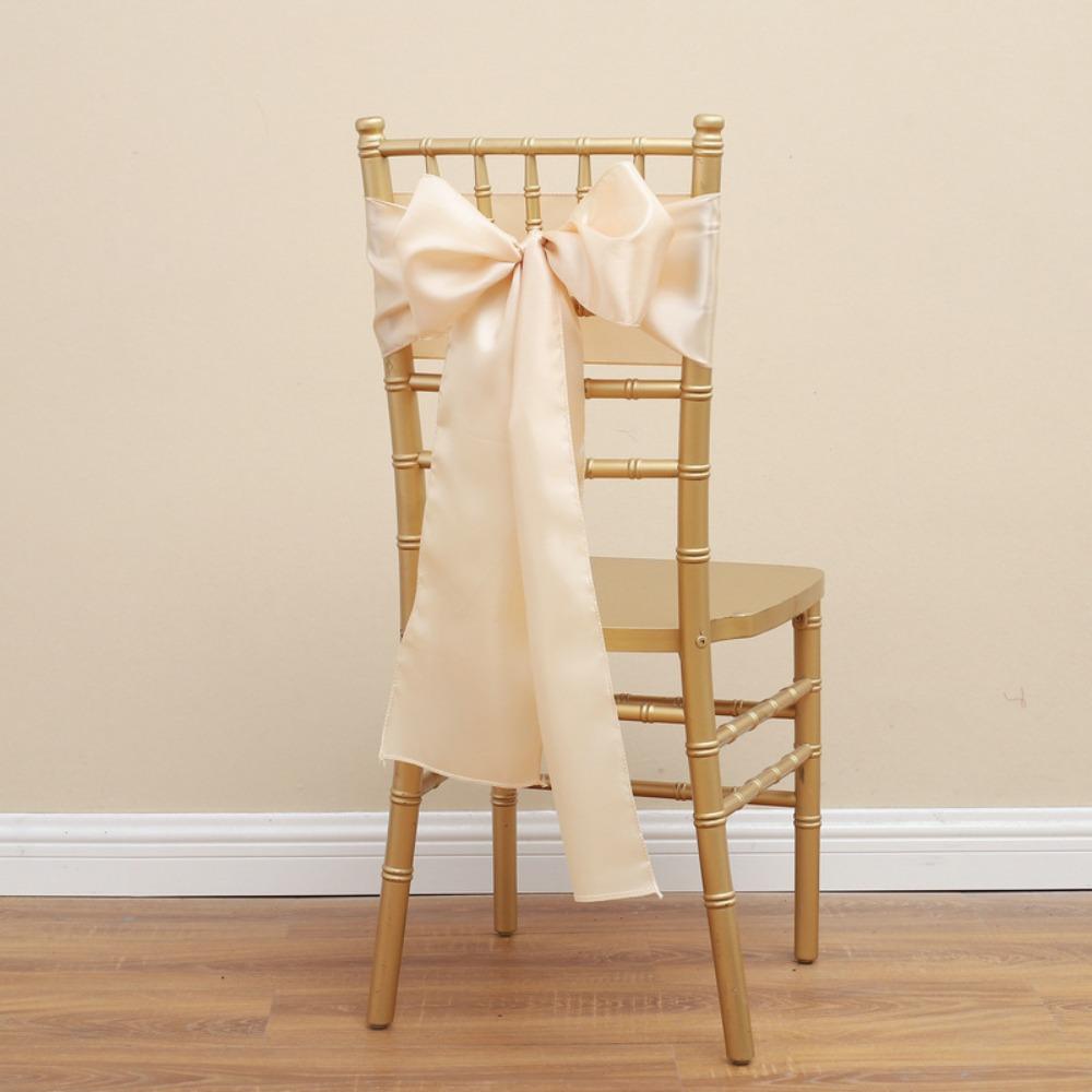 5pcs Vintage Bow Chair Cover 275cm Chair Back Ribbon Satin Wedding Chair Sashes  Baby Shower