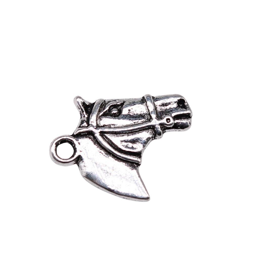 

10шт двусторонние подвески в виде лошади, подвески античное серебро, цвет цинкового сплава, 20х16 мм