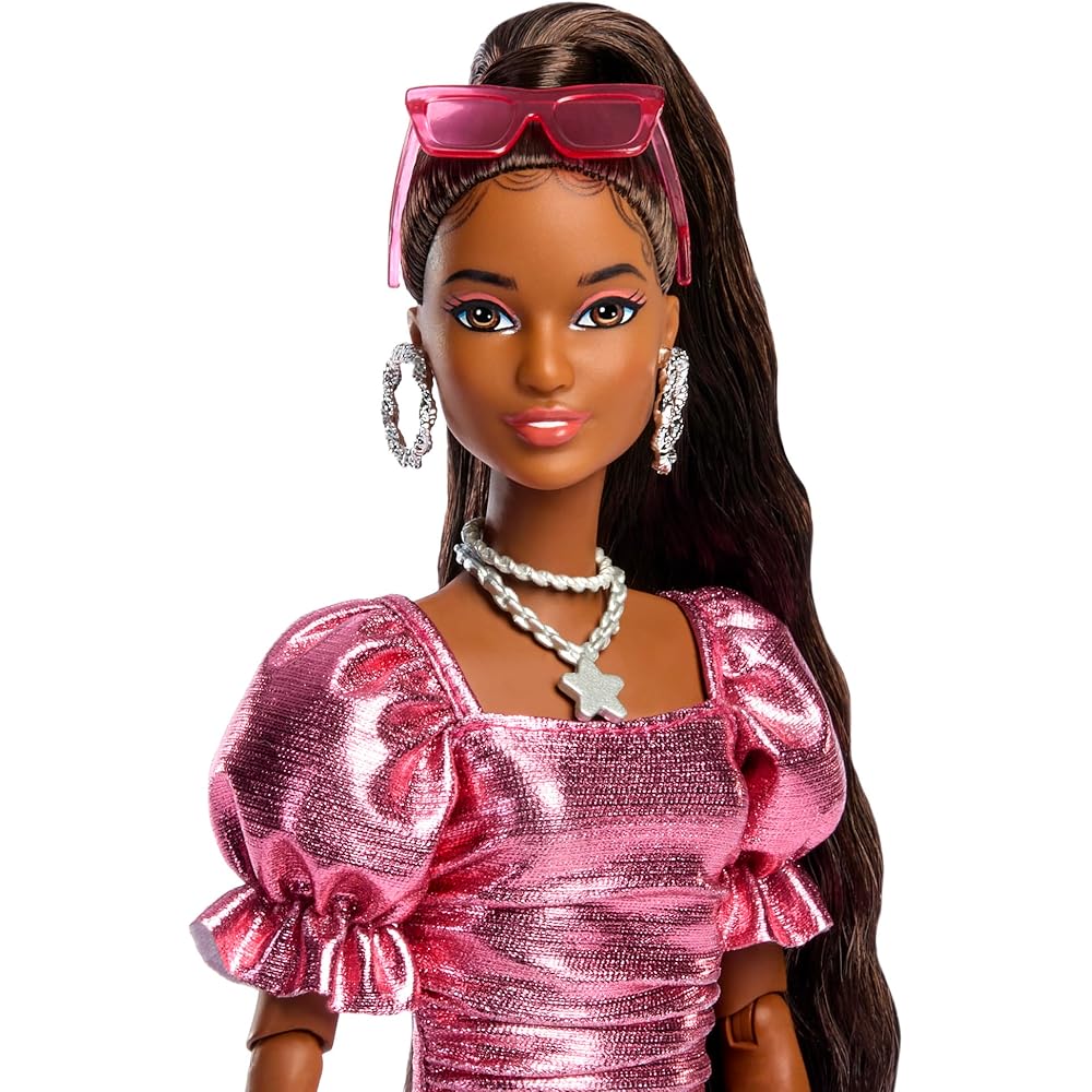 Barbie Deluxe Style Bubble Dress Playset with Doll and House for Role Play Ages 4 and Up Pink