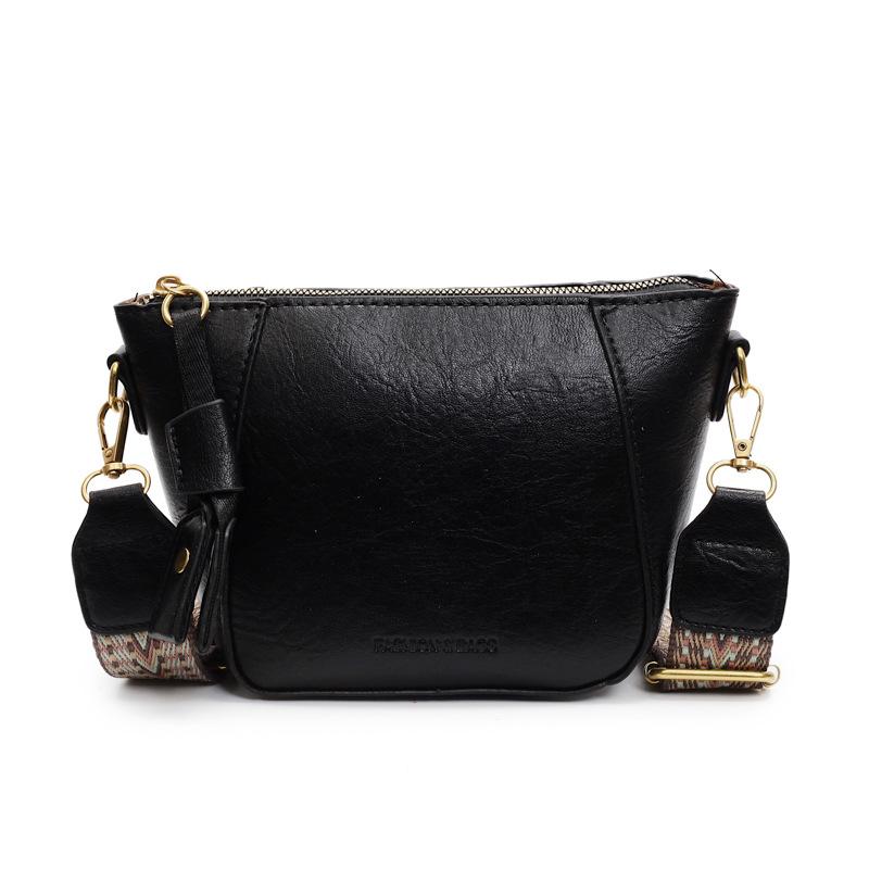 Premium Retro Niche Design Shell Bag Women's Bag New Simple Fashion Casual Wide Shoulder Strap Single Shoulder Messenger Bag