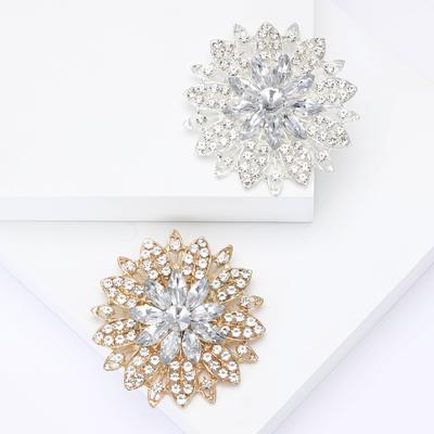 High-Grade Alloy Rhinestone Horse Eye Flower Brooch Exquisite Fashion Women'S Cardigan Shawl Corsage Jewelry Pin