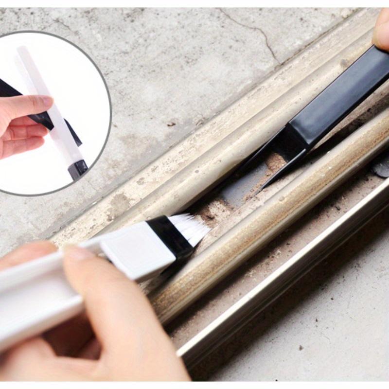Multi Purpose Cleaning Kit for Window Tracks and Door Grooves Includes Dustpan, Gap Brush, and Dust Removal Brush, Reusable Plastic Tools