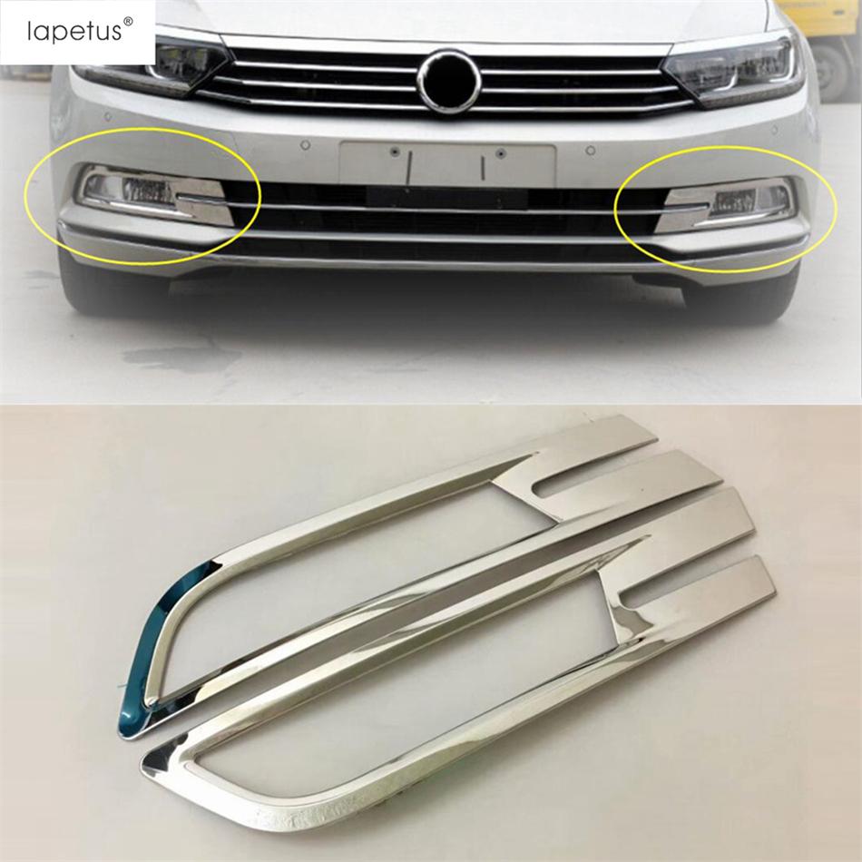 Car Front Fog Light Lamp Eyebrow Strip Molding Sequ Cover Trim For Volkswagen Passat B8 2016 2017 2018 ABS Chrome Accessories