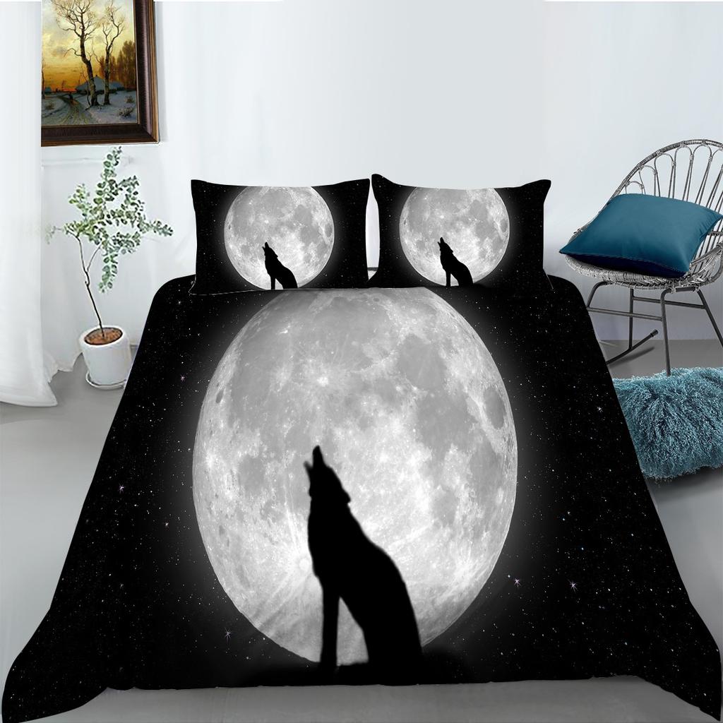 Animal Series Bedding Two Or Three-Piece Set Polyester Wolf 3D Digital Printing