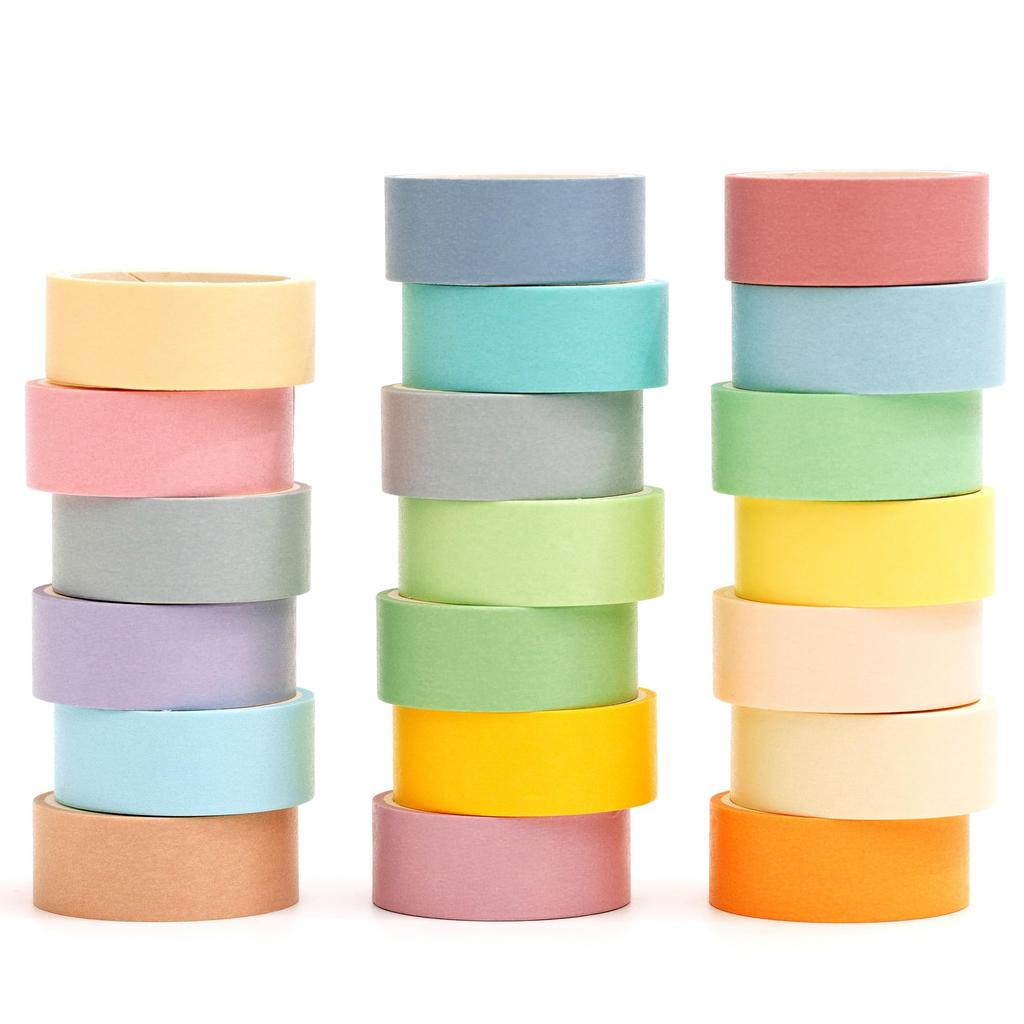Set di Masking YUBX di Macaron e Washi Pastello Semplice Perfetto per Regali Fai da Te e Decorazioni Regalo Nastro, 20, Nastri, Colori, Artigianato, Diari, Agende,