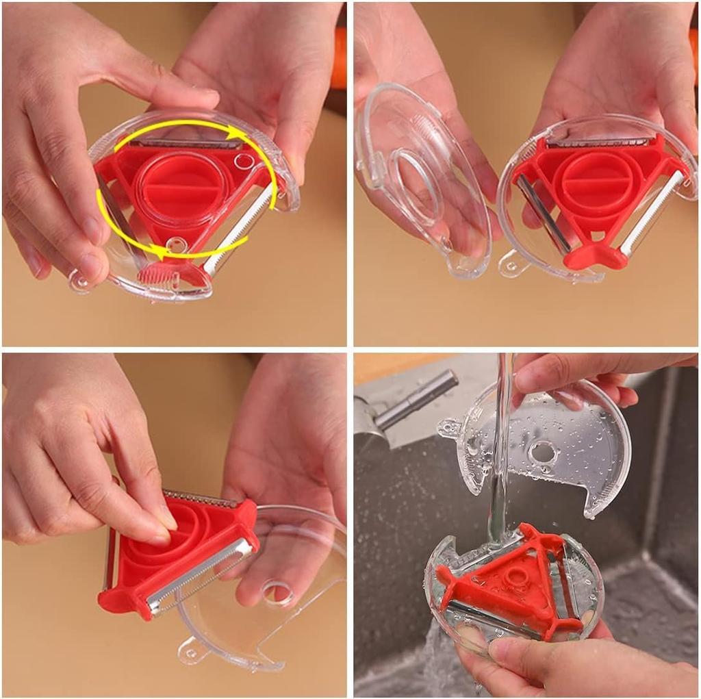 3-i-1 Magic Trio Peeler Set Slicer Shredder Peeler Julienne Cutter Multi Peel Blade Zesters rivjern Kjøkkenverktøy Tilbehør