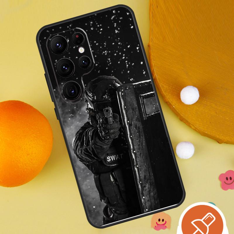 Police SWAT FBI Case For Samsung Galaxy S23 Ultra S21 S22 Plus S20 FE S8 S9 S10 Note 10 Plus Note 20 Ultra