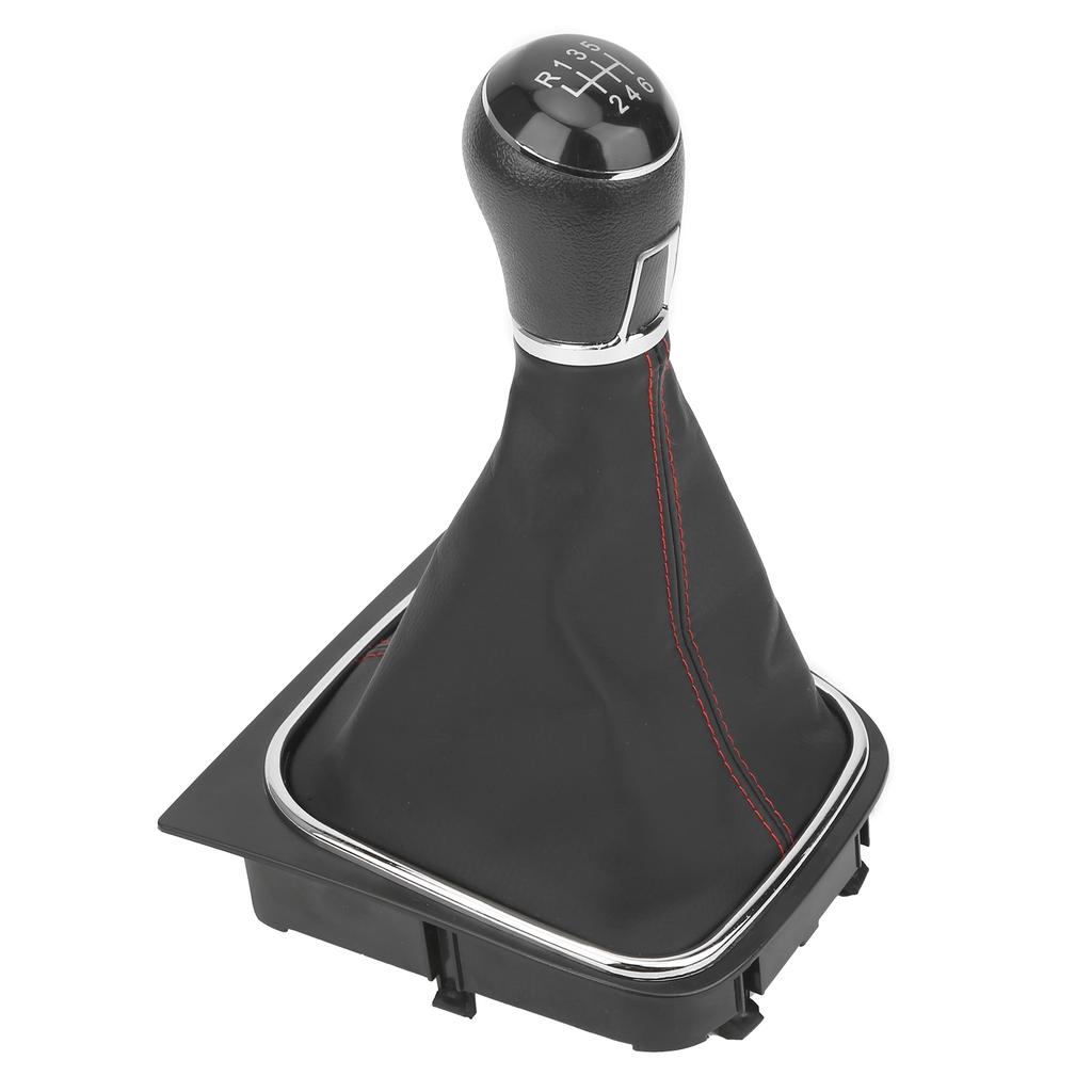 PU Leather Gear Shift Knob with Dustproof Cover Boot 6 Vitesses