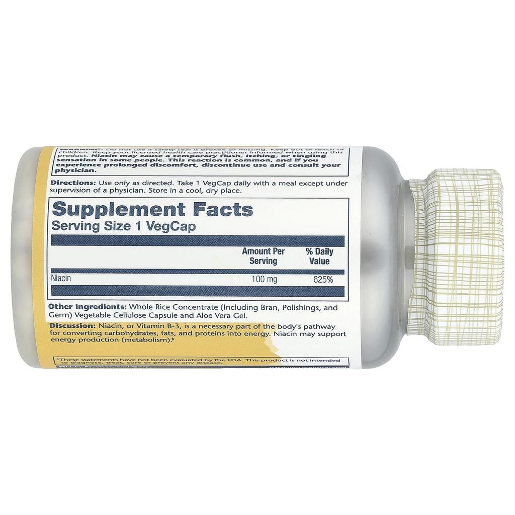 Niacin, 100 Mg, 100 Veggie Caps