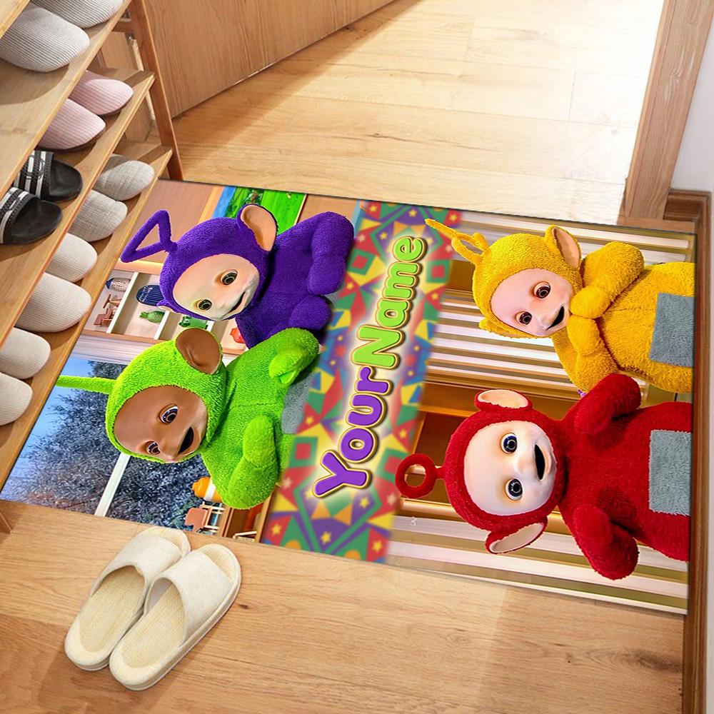Teletubbies Personalized Name Area Rug Suitable for Living Rooms Decorate Room Dormitory Foyer Antislip Carpet Anime Office Decor