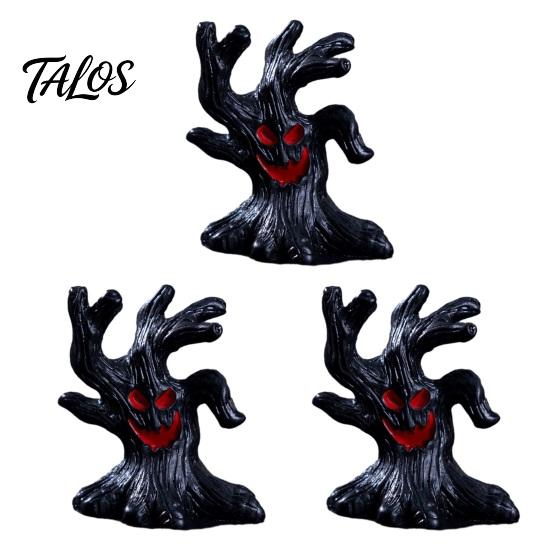 Talos 3Pcs Halloween Mini Resin Figurines, Miniature Pumpkin Ghost Grim Reaper Castle Statue for Spooky Fairy Garden, Haunted House, Micro Landscape