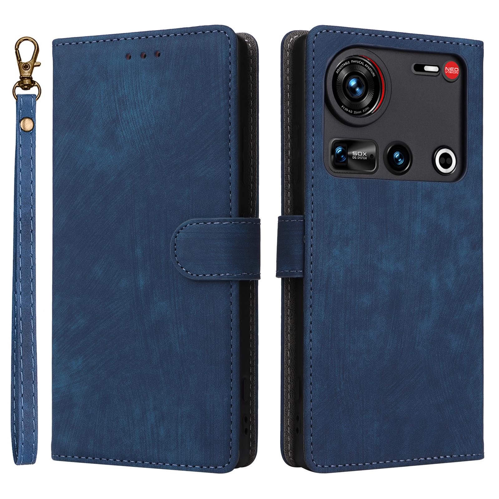 

Для ZTE nubia Z70S Ultra 5G/nubia Z70 Ultra 5G Чехол-кошелек с RFID-блокировкой, PU кожаная обложка-подставка с окошком Blue