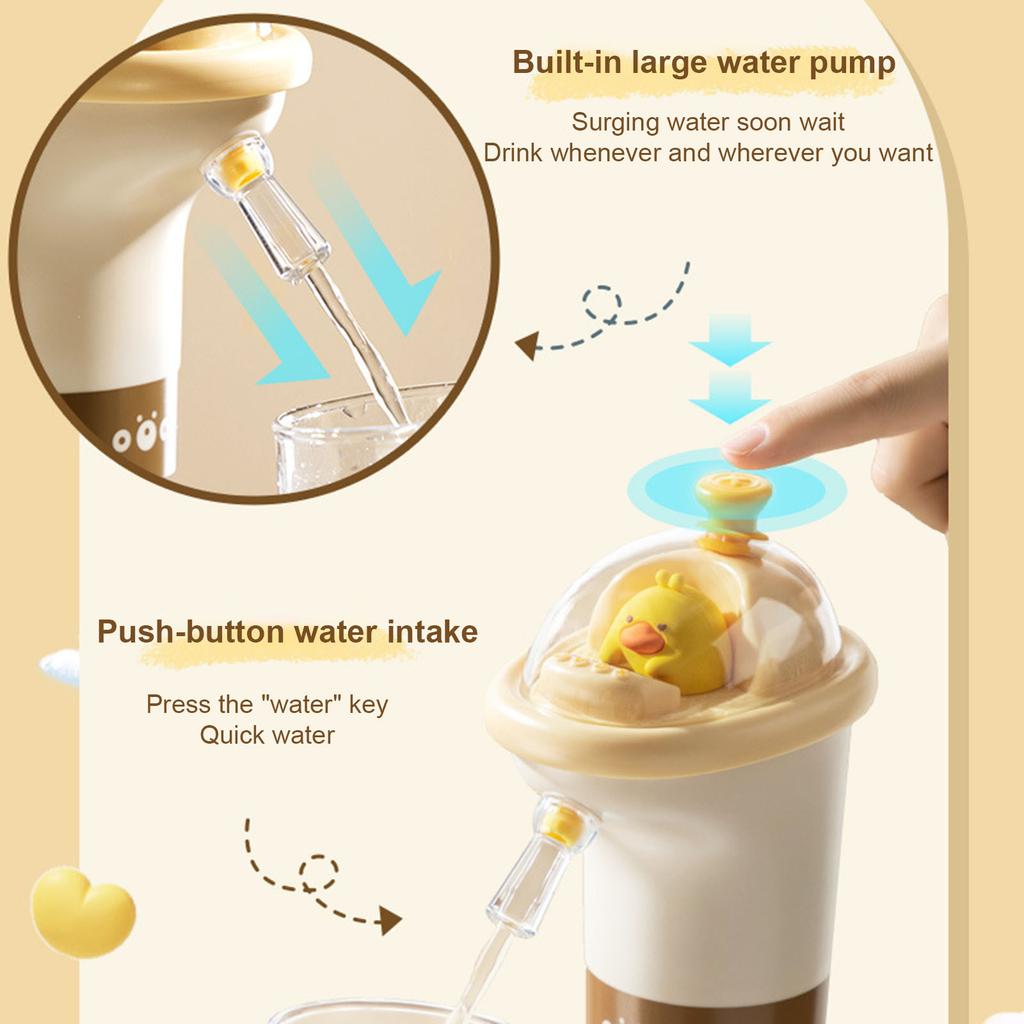 Water Bottle Pump Rechargeable Cartoon Bottle Dispenser Automatic Water Dispenser ABS Texture for Drinking Water
