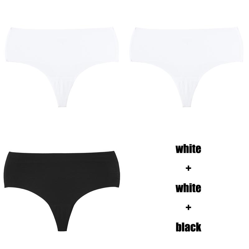 CINOON 3Pcs/Lot Temptation Panties Women Traceless Ice Silk Underwear Sexy High Waist G String Thong Comfortable Bikini Female Lingerie