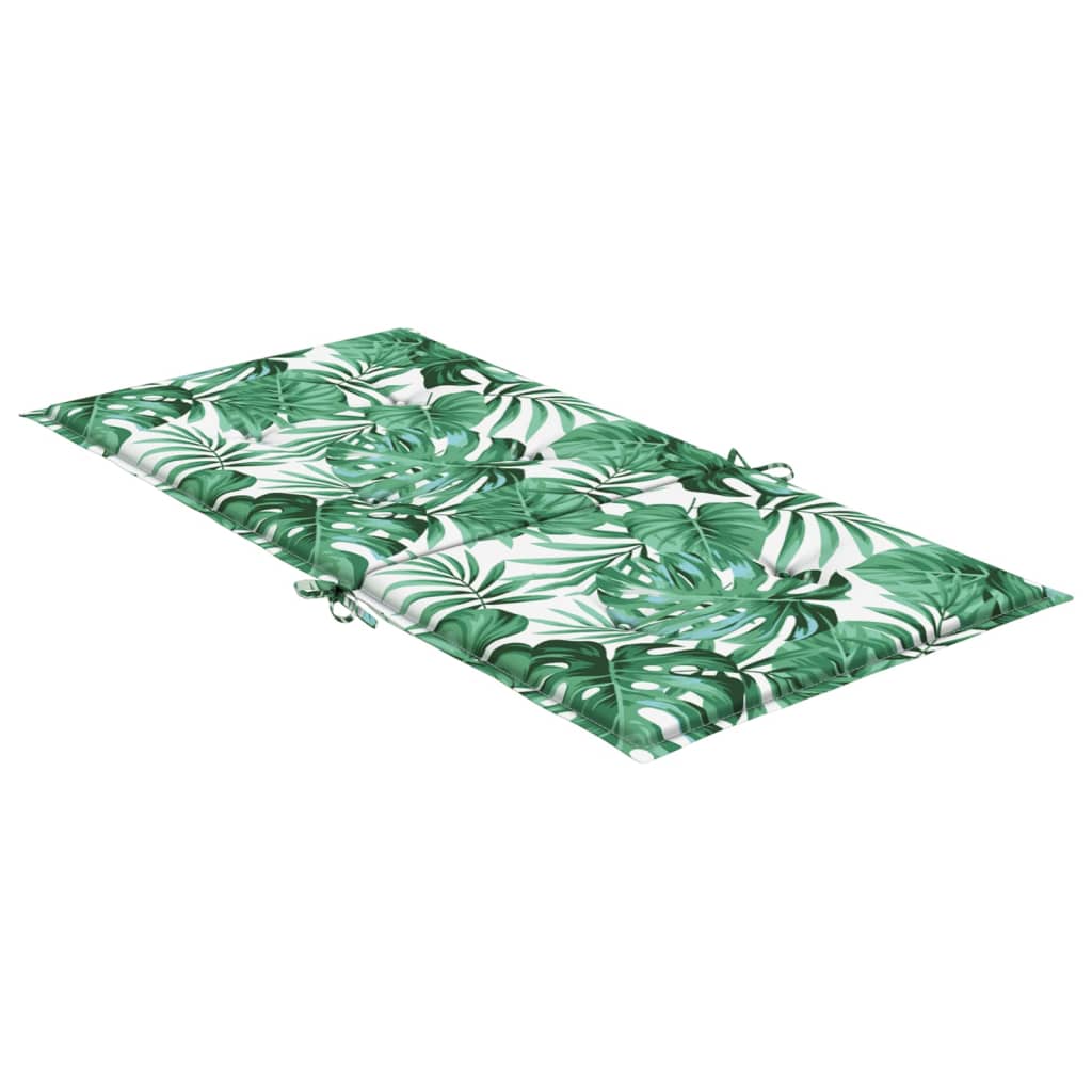 Low back Bench Cushions 4 pcs Leaf Pattern Fabric