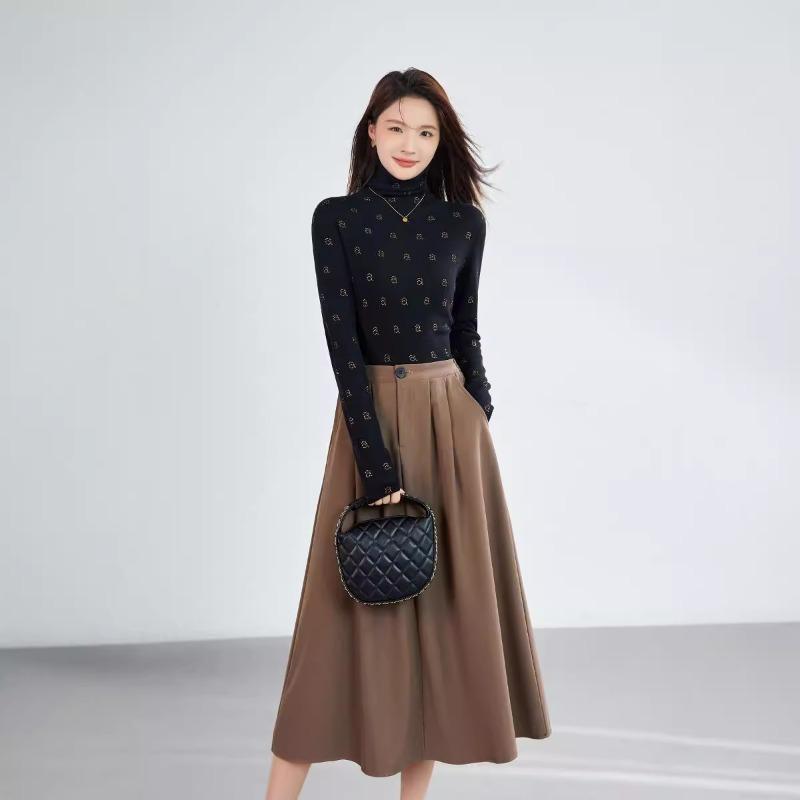 Autumn New Inner Wool Sweater Alphabet Hot Diamond Stacked Turtleneck Knitted Sweater Slim Sweater Bottoming Shirt