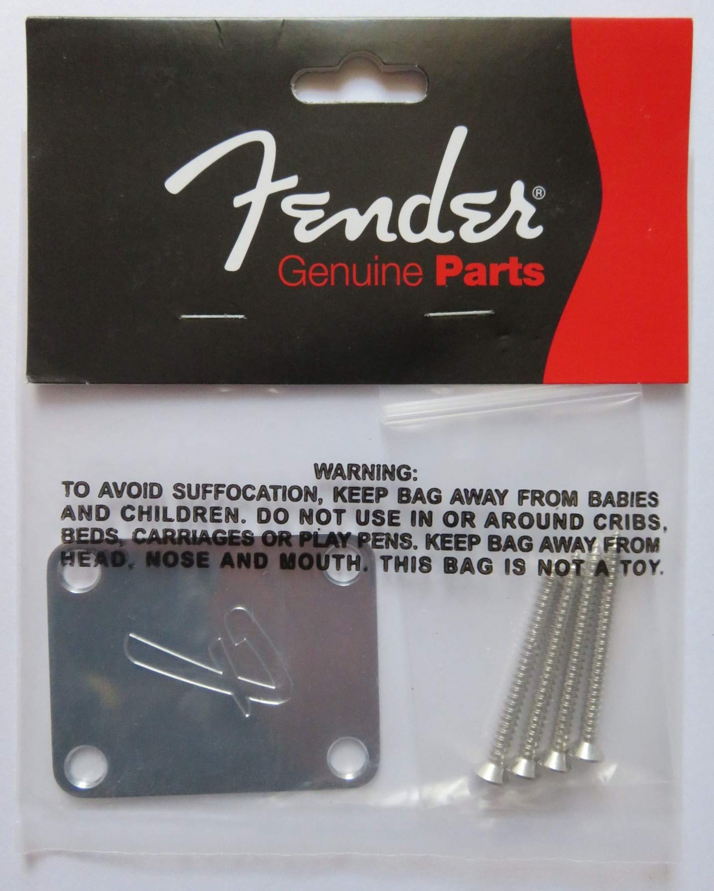 

Fender USA Оригинальные детали Fender NECK PLATE F Chrome AND BOLTS Neck Plate with Screws 91448100 [Товар] серебряный