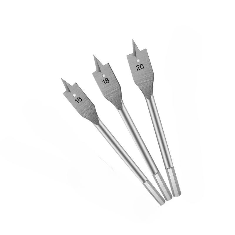 

6 шт. Деревообрабатывающие плоские сверла Набор трехточечных сверл Инструмент для сверления отверстий под замки ящиков и дверей Расширитель отверстий в деревянной доске Комбинация плоских сверл 3PCS