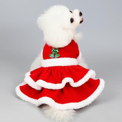 Weicher Samt Dick Thermisch Winter Warm Hundekleidung Hunde Weihnachts-Kleid Hundekleider für Welpen & Kleine Hunde