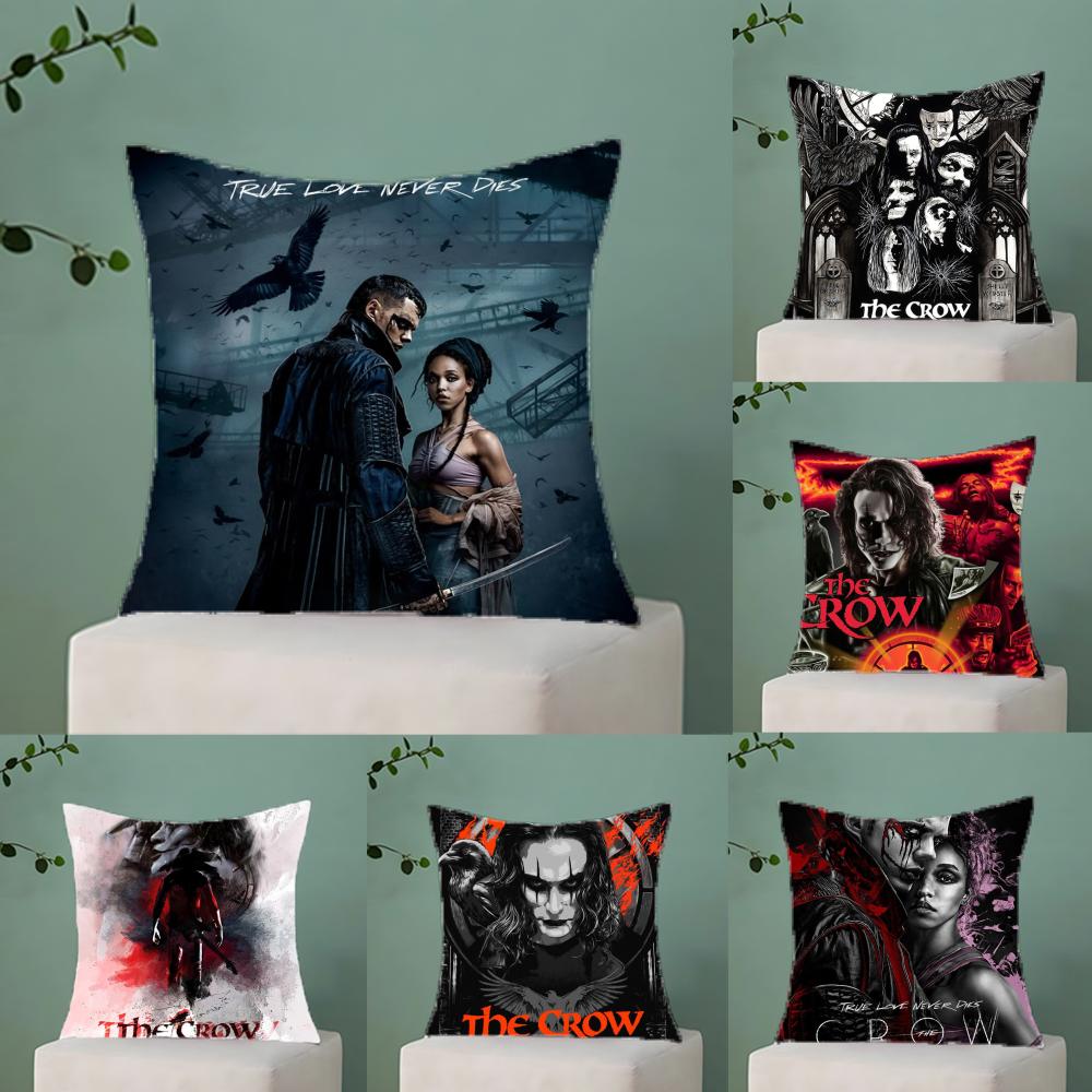 RRaven CCrow Movie Pillow Case Antidustmite Pillowcase Invisible Zipper Silky Short Plush Sofa Cushion Cover