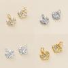 2Piece/Lot 14/18K Gold Color Plated Heart Shape Pendants with Zircon for DIY Bracelets Necklace Jewelry Making Accessories
