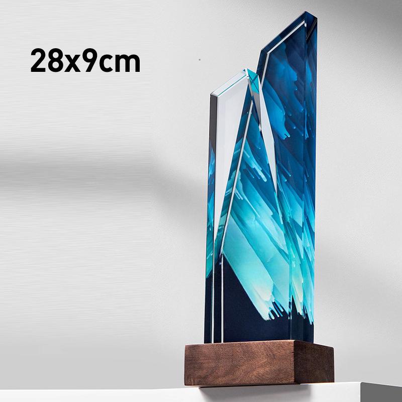 Customized Crystal Trophy, Color Printing Prize Sports Annual Meeting Awards Outstanding Employee Souvenir, Home Decoration, 1Pc