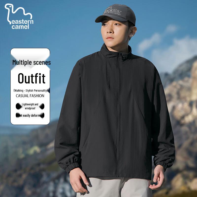 EASTERN CAMEL Men's Stand Collar Loose Fit Outdoor Jacket