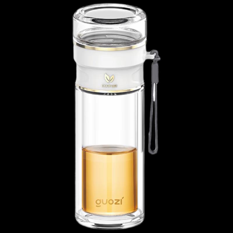 Guozi Zhiya Double-Wall Glass Tea Infuser Mug