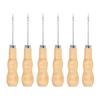 10Pcs Leather Sewing Awl Wooden Handle 125mm Length Hand Tool Set Kit for Repairing DIY