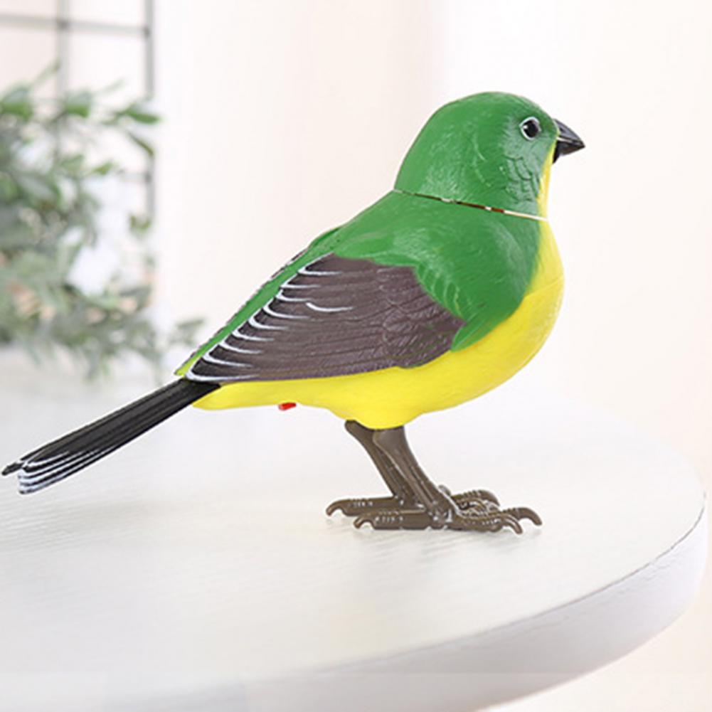 Electric Simulation Bird Toy With 3 Standing Base Sound Motion Simulation Bird Interactive Toy Movable Mouth Head Fake Bird Toy