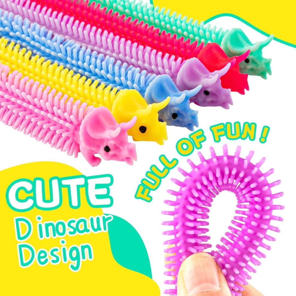 LATERN 40Pcs Fidget Stretchy Strings, 20CM Dinosaur Sensory String Toys Calming Noodles Stretchy String for Kids and Adults Against Anxiety, Fidgetin