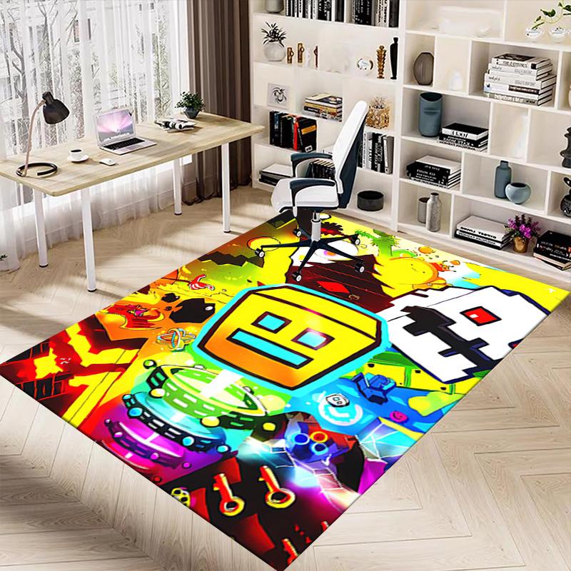 Robot Adventure Festival Carpet For Playroom Bedroom Living Room Sofa Home Decorkids Game Area Rug Nonslip Floor Mat