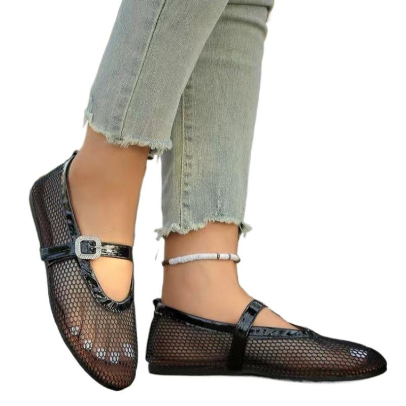Fashion Women Flats Shoes Mesh Sandals Casual Sport Loafers Fashion 2025 Summer New Sneakers Walking Shallow Woman Shoes Zapatos Mujer