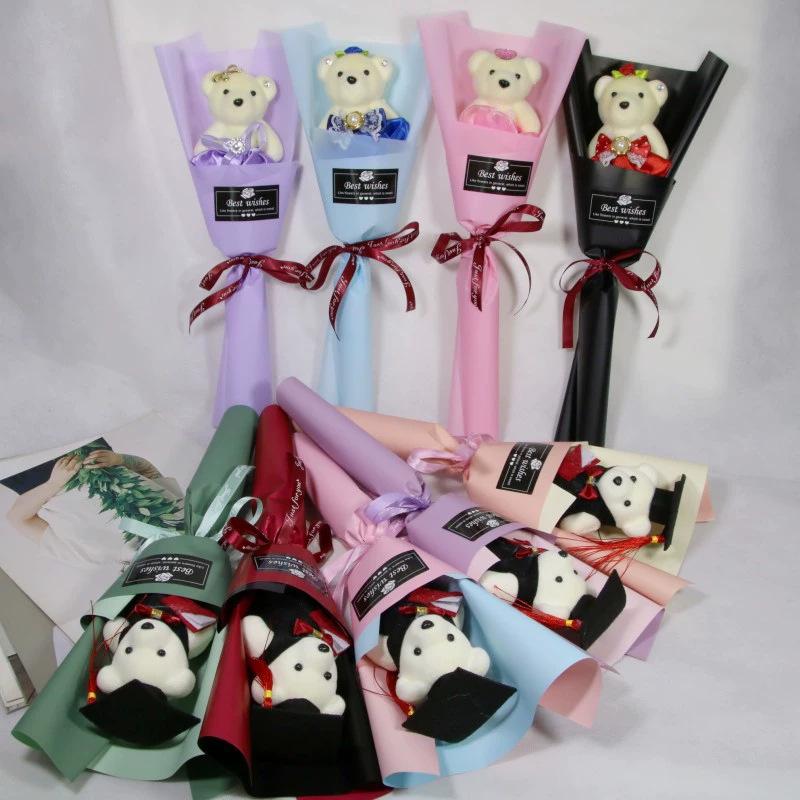 Graduation Doll Bouquet Graduation Season Sunflower Roses Single Cartoon Bear Teachers' Day Gift