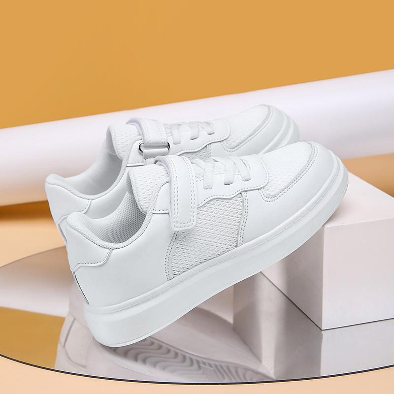 Kids Low-Top Casual Sneakers Boys Girls White Slip-Resistant Lightweight Sport Shoes Fall