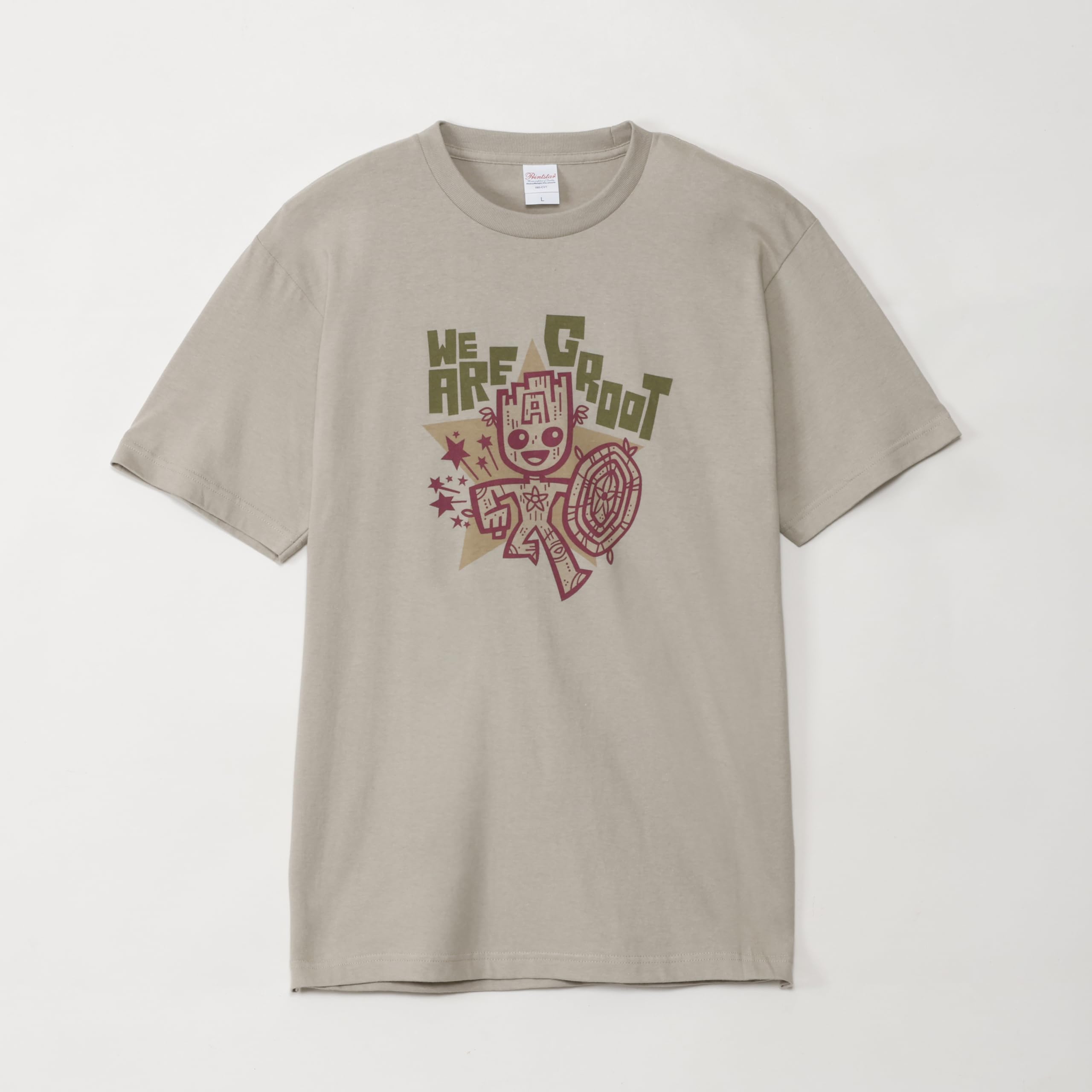 

Small Planet Marvel T-Shirt, We Are Groot Shield, Size L, Silver Gray