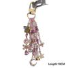 Butterfly Moon Star Zircon Bead Tassel Key Chains for Women Korean Pearl Bow Water Drop Handmade Chain Bag Key Pendant Accessory
