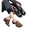 2025 Summer Sandals Platform Fish Mouth Casual Summer Temperament New Light and Comfortable Soft Leather Women's Shoes Slippers Outside Wear