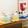 Cartoon Pet Birthday Cake Plush Toy Ornament - Cute Table Companion & Children's Gift