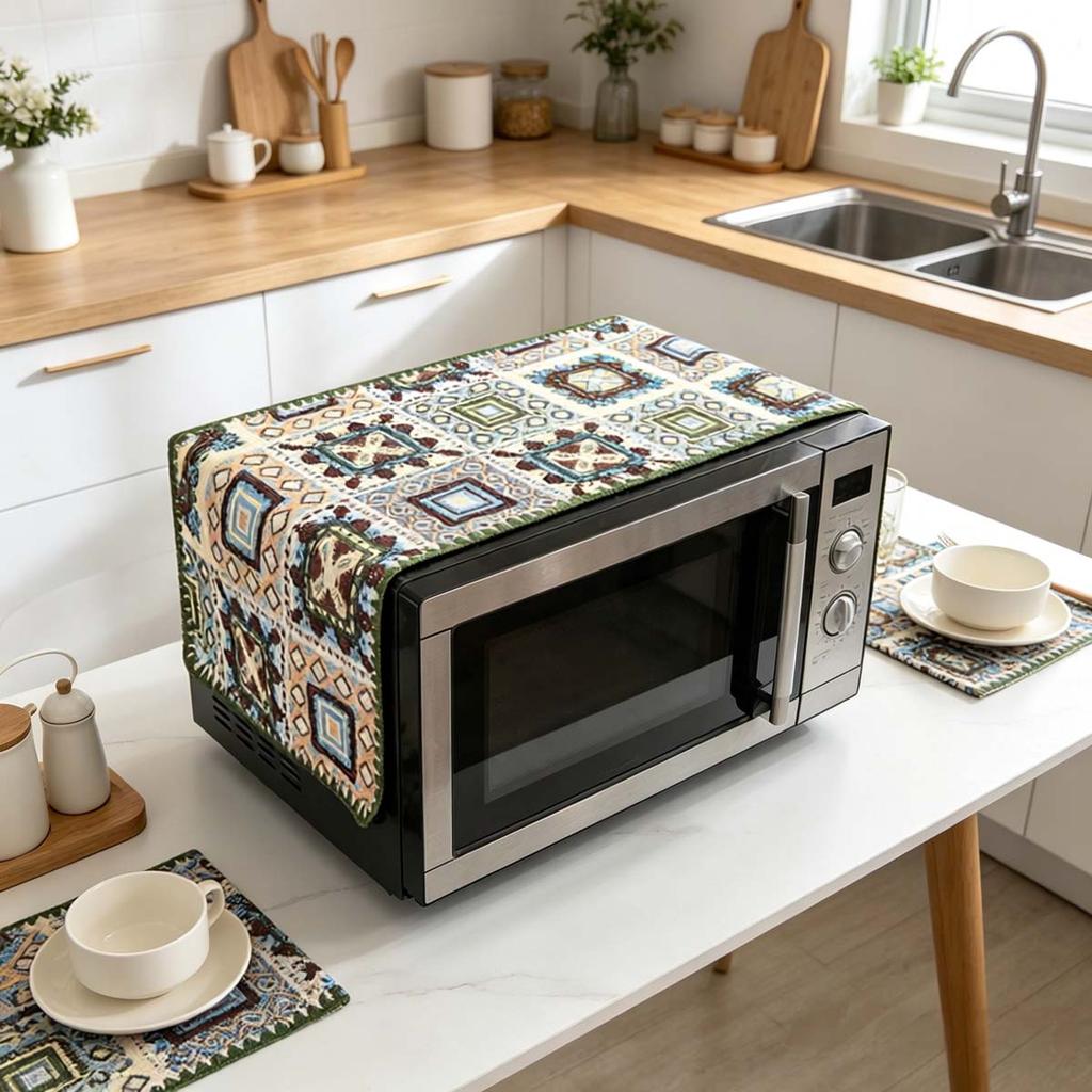 30x90cm Environment Friendly Cotton Linen Microwave Dust Cover