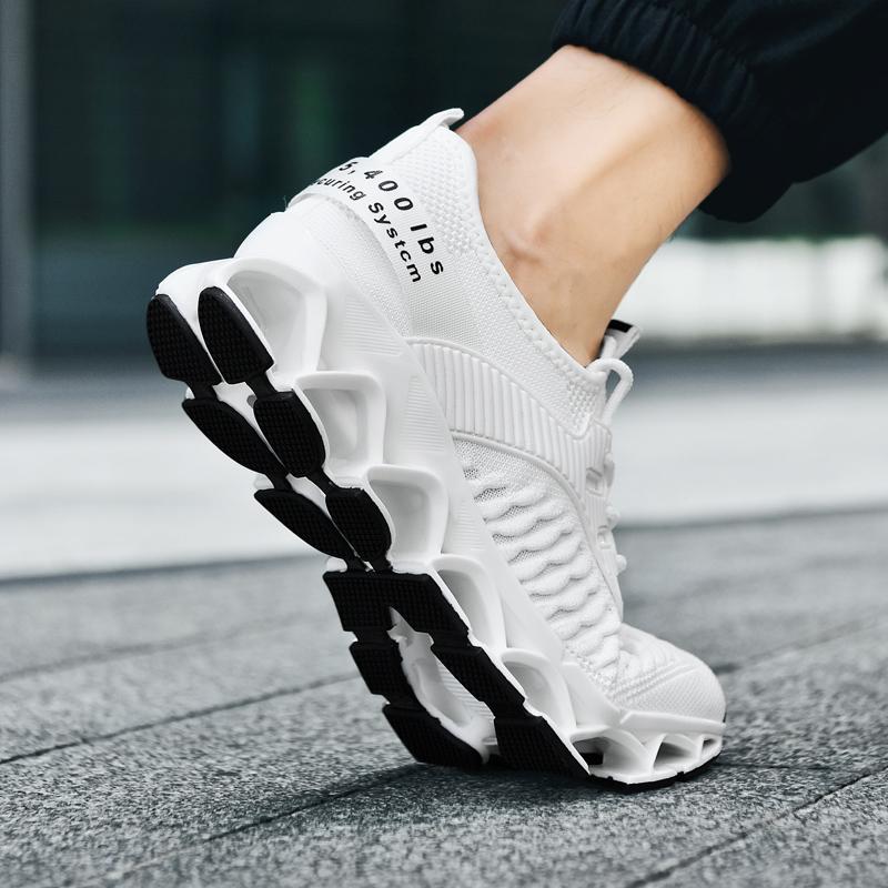 Mens Walking Shoes Fashion Breathable Blade Shoes Slip On Lightweight Shock Absorption Outdoor Casual Sneakers