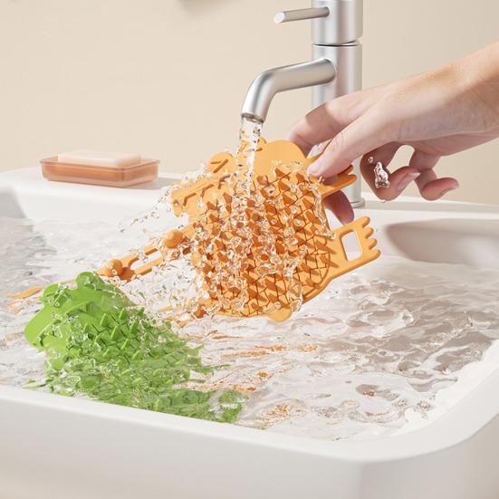 Cat Self Groomer Crocodile Shape Self Grooming Cat Toy Silicone Cat Face Massager Grooming Tool for Table Leg Cat Tree