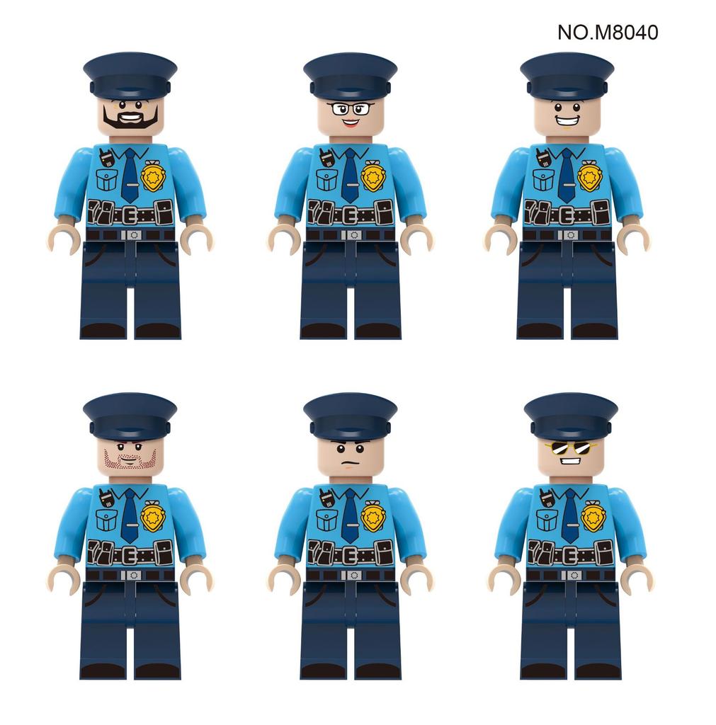 M8040 M8068 Patrol Duty Police Building Block Miniature Small Particles Assembled Toy Bags
