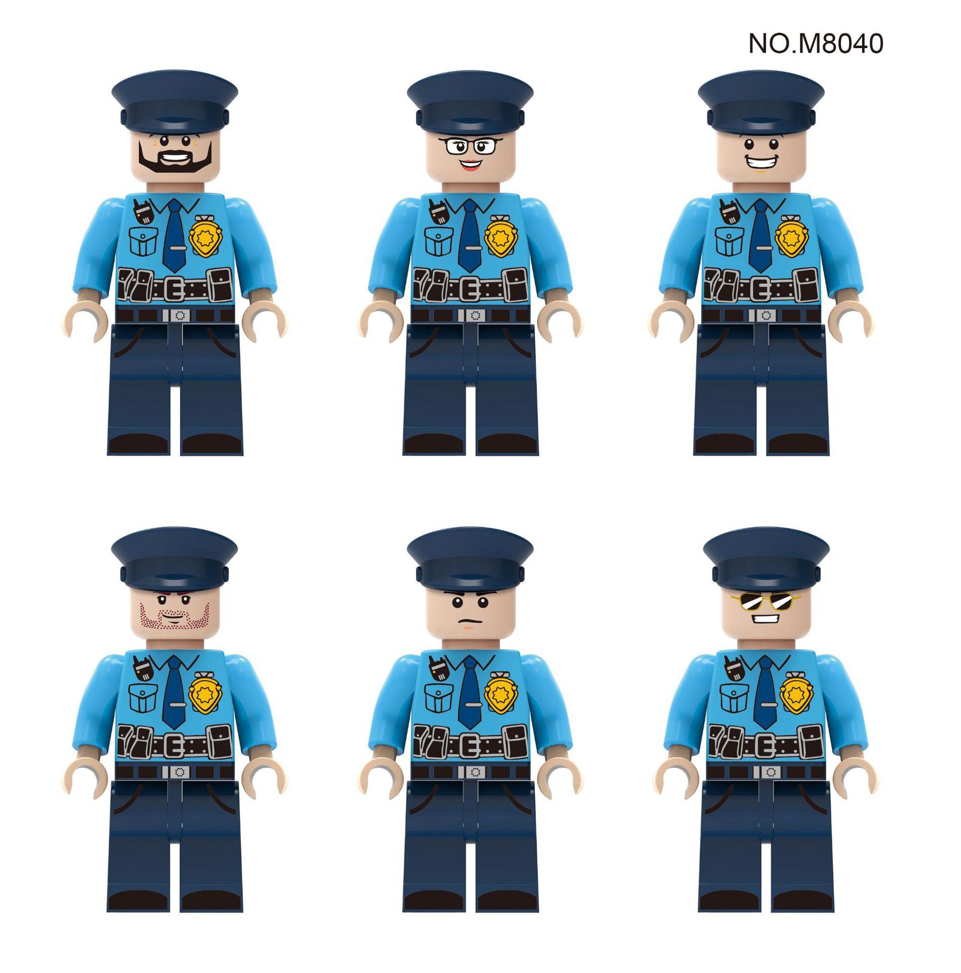 

M8040 M8068 Патрульная служба Полицейский конструктор Миниатюрные мелкие детали Сборная игрушка Пакеты The figure is about 4.5cm