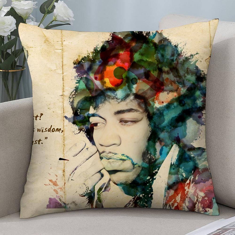 Piosenkarz J-Jimi H-Hendrix Poszewka Krótka Pluszowa Poszewki na Poduszki Sofa Dekoracyjna Prezent Dom Dwustronny Nadruk Poszewka na Poduszkę