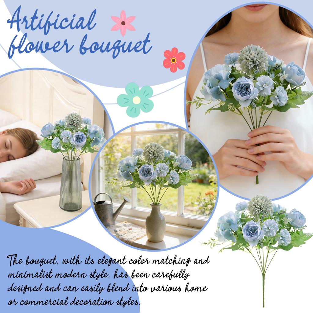 Beautiful Artificial Silk Fake Flowers Wedding Valentines Bouquet Bridal Decor