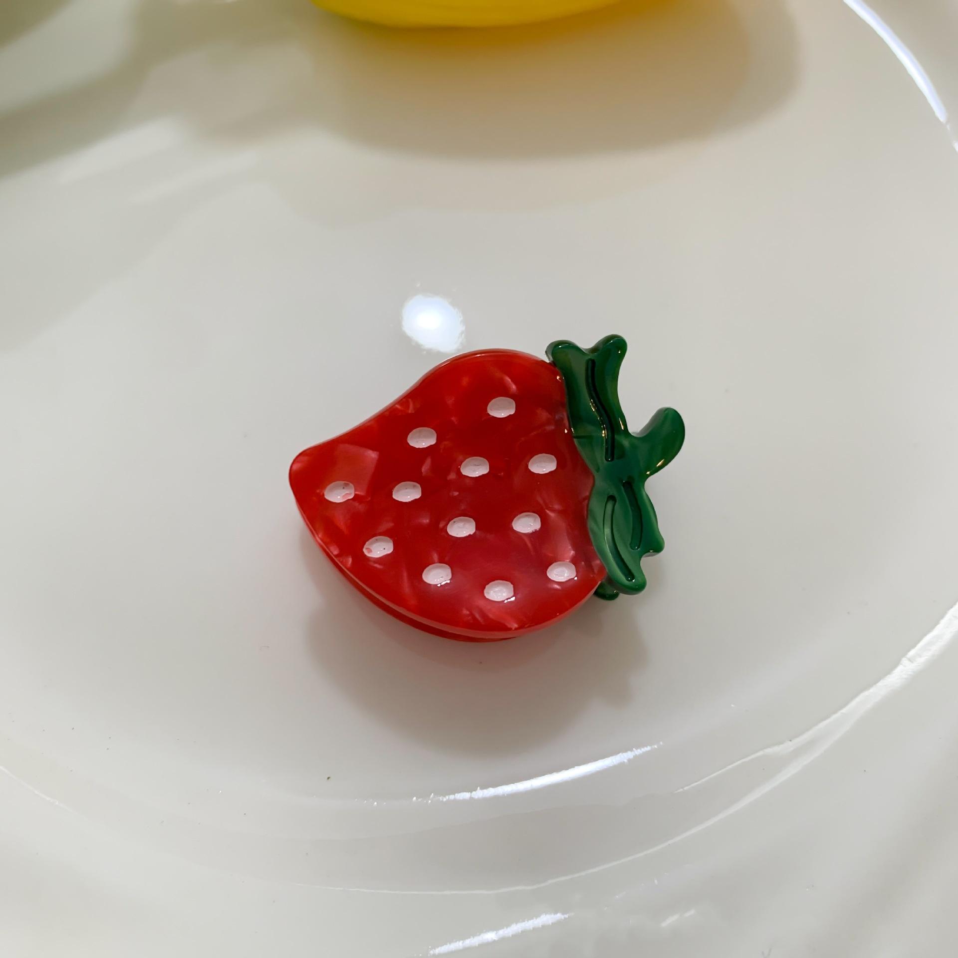 

1 мультяшная фруктовая ацетатная заколка для волос, милая маленькая заколка-краб, клубника, лимон, вишня, виноград, заколка для челки, верхняя клипса, аксессуары для волос Size fits all