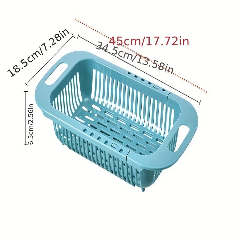 Scalable Drain Basket Simple Sink Storage Rack Household Bowls Plates Chopsticks Tableware Drain Water Durable Kitchen Tools