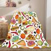 Cartoon-shaped food burger Printed Blanket for Sofa Travel Camping Living Room Office Conditioning Blanket for All Seasons Gifts